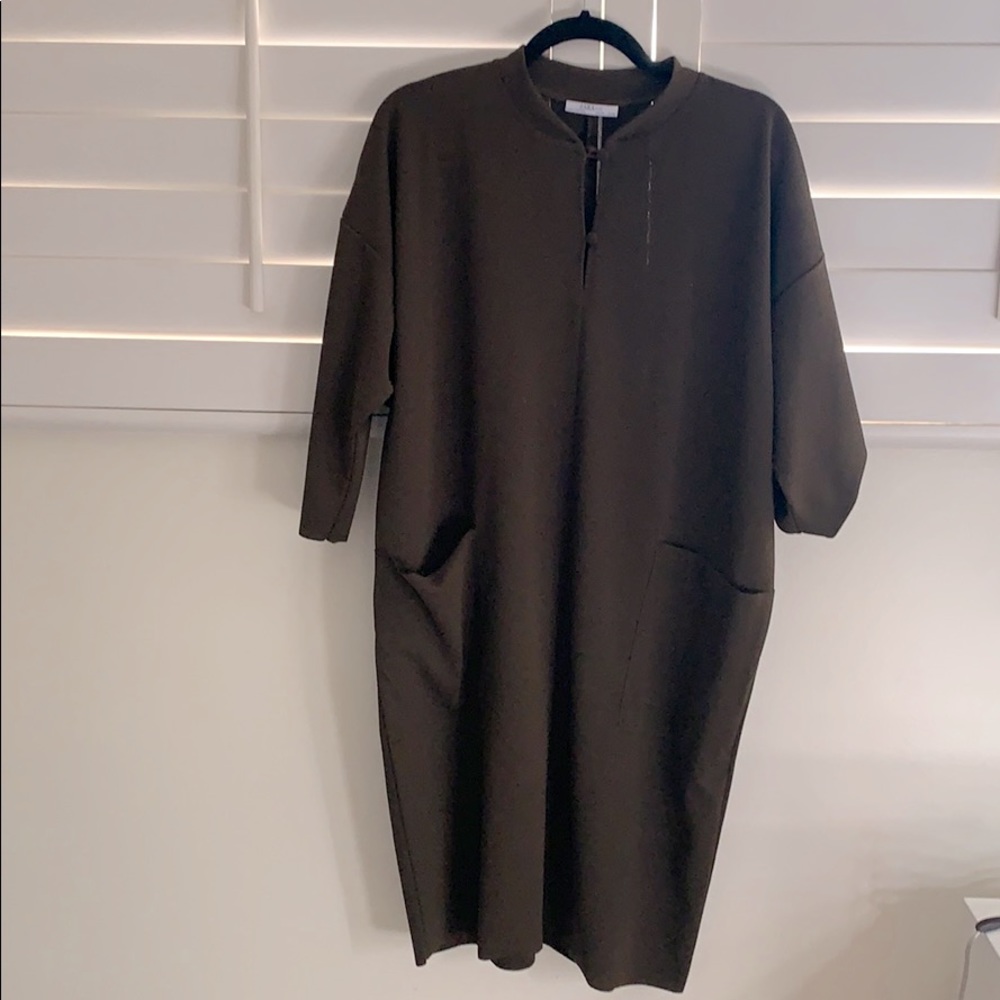 Zara MIDI Loose Brown Dress - Sz. Large